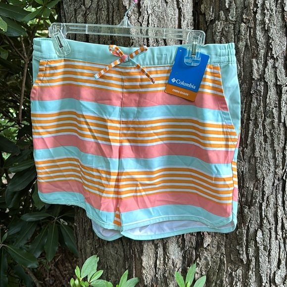 NWT Columbia Omni-Shade Youth Striped Board Shorts XL (18-20) Omni-Wick 50 UPF - Picture 1 of 16